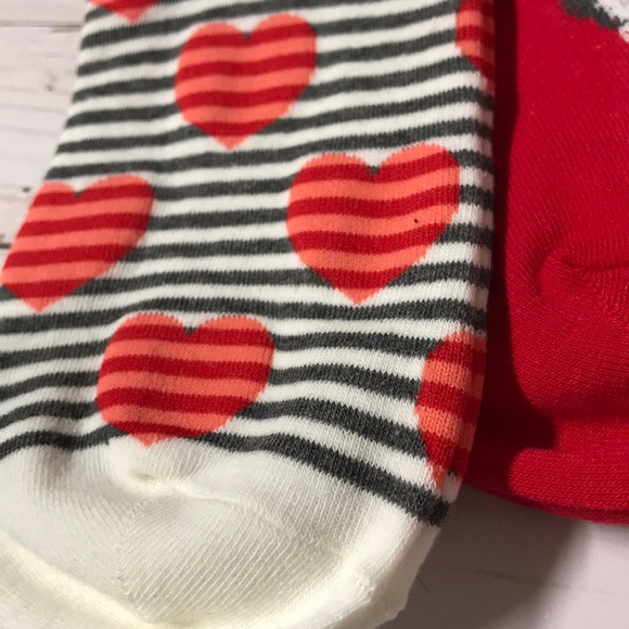 Heart Socks 3-pack ankle socks red, white & black - Picture 2 of 5